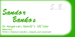 sandor bankos business card